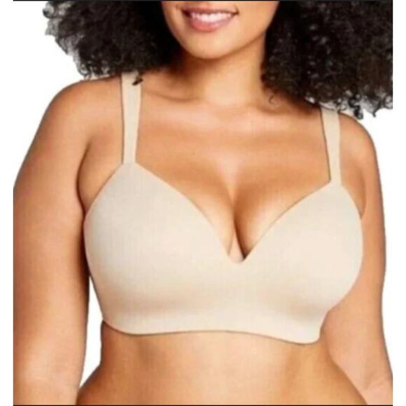 CACIQUE Lane Bryant Beige Lightly Lined Underwire Bra Smooth Balconette 40DD - Picture 1 of 4